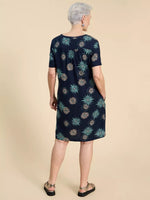 Lydia Shift Dress - Navy Print