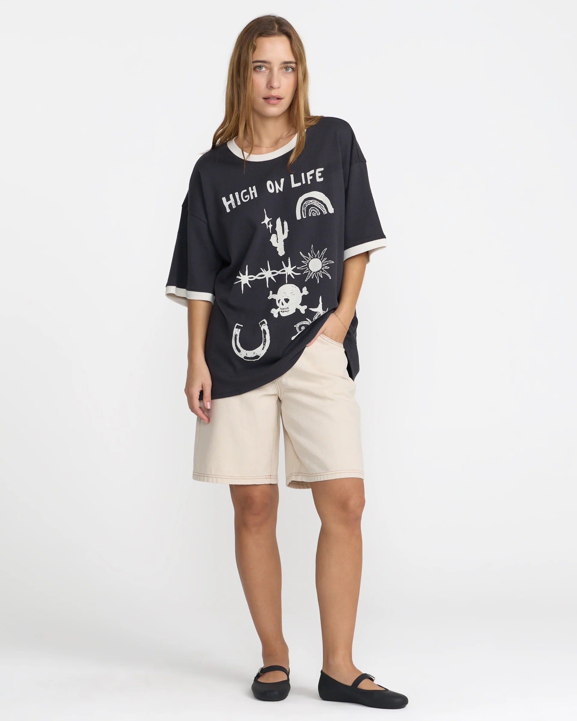 Dani Miller Oversized Ringer - Washed Black