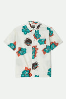 Cru Print Short Sleeve Woven - Off White/Aquatic Green Floral