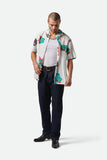 Cru Print Short Sleeve Woven - Off White/Aquatic Green Floral