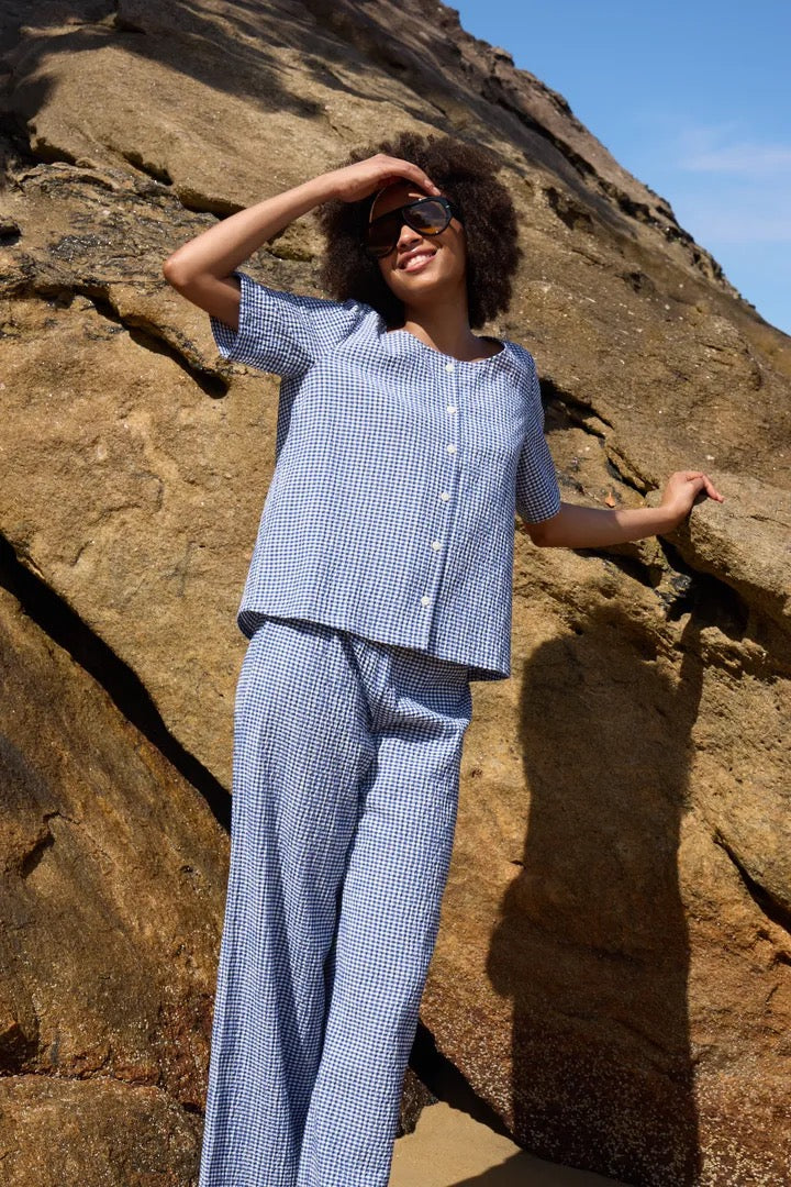 Jilma Shirt - Sodalite Blue/White Check