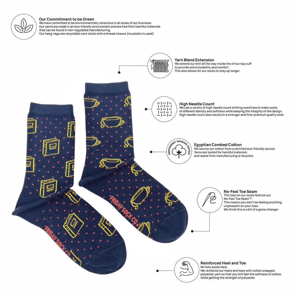 Book & Tea Mismatched Socks