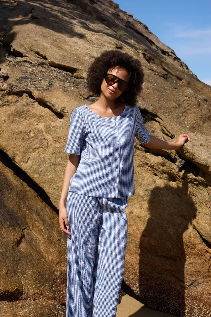Jilma Shirt - Sodalite Blue/White Check