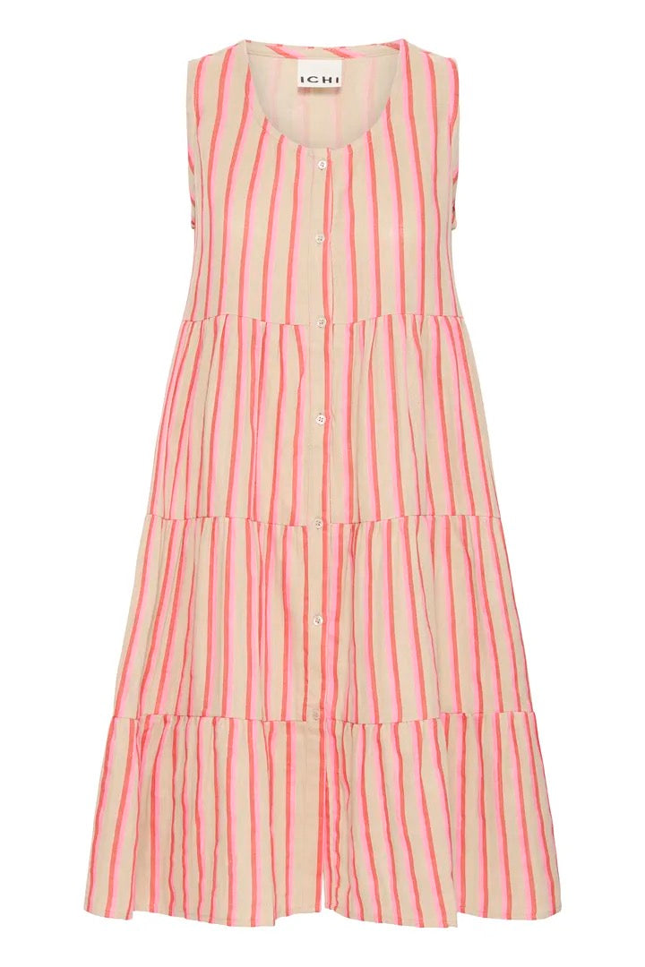 Foxa Sleeveless Dress Stripe - Azalea Stripe