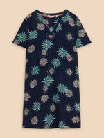 Lydia Shift Dress - Navy Print