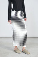 Striped Slit Skirt