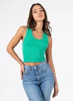 Bamboo Rib Deep Scoop Neck Tank