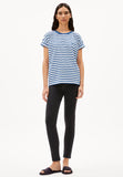 Idaara Stripes Organic Cotton T Shirt - White/Dark Morning