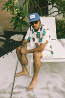 Cru Print Short Sleeve Woven - Off White/Aquatic Green Floral