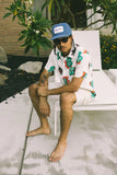 Cru Print Short Sleeve Woven - Off White/Aquatic Green Floral
