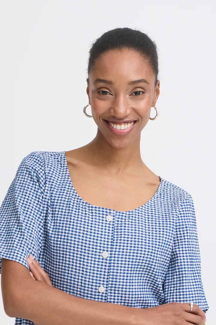 Jilma Shirt - Sodalite Blue/White Check