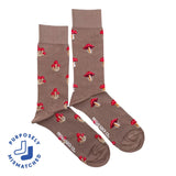 Mushroom Mismatched Socks M