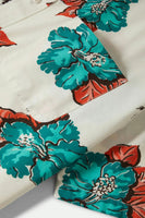 Cru Print Short Sleeve Woven - Off White/Aquatic Green Floral