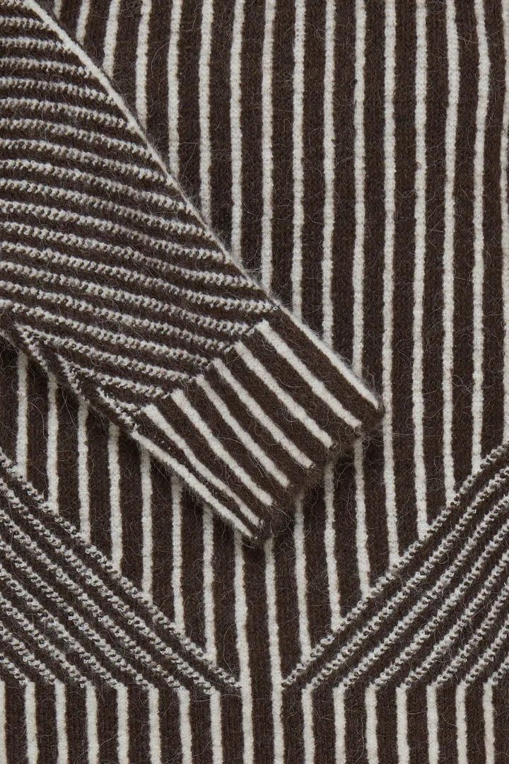 Kamara Long Sleeve Stripes Pullover - Chocolate