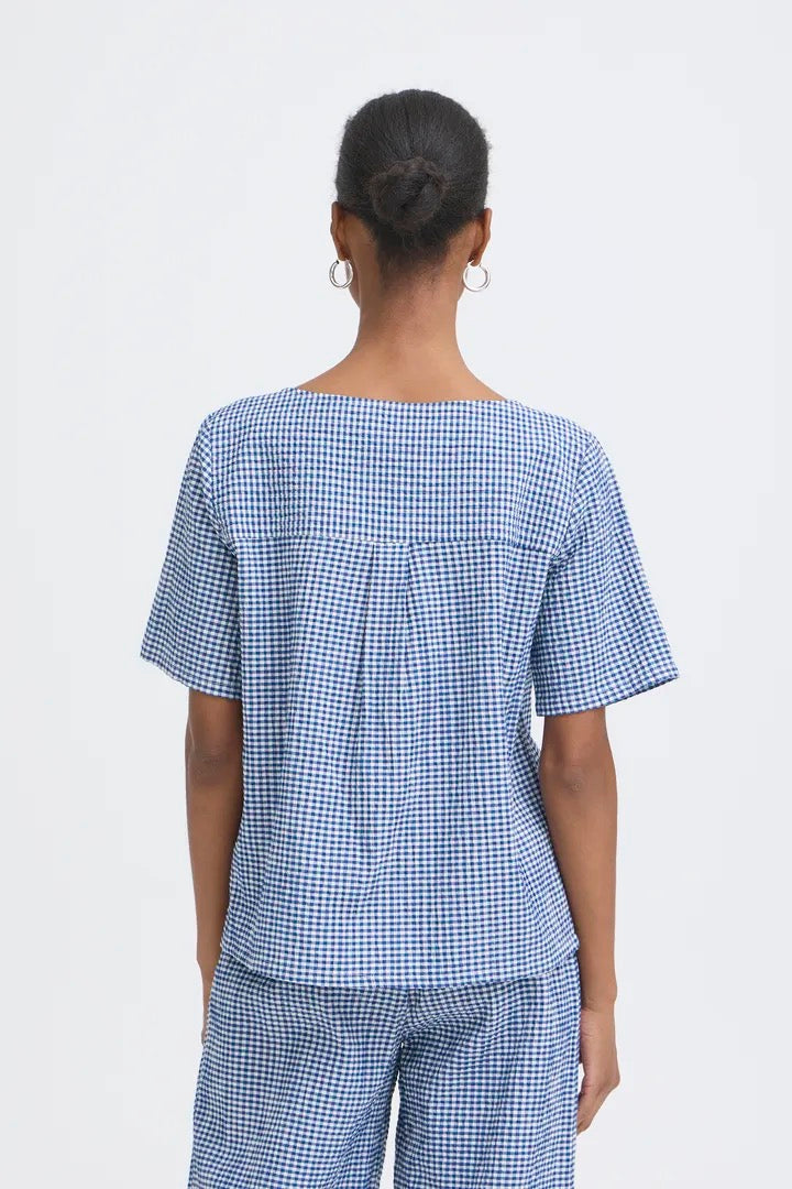 Jilma Shirt - Sodalite Blue/White Check