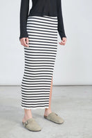 Striped Slit Skirt