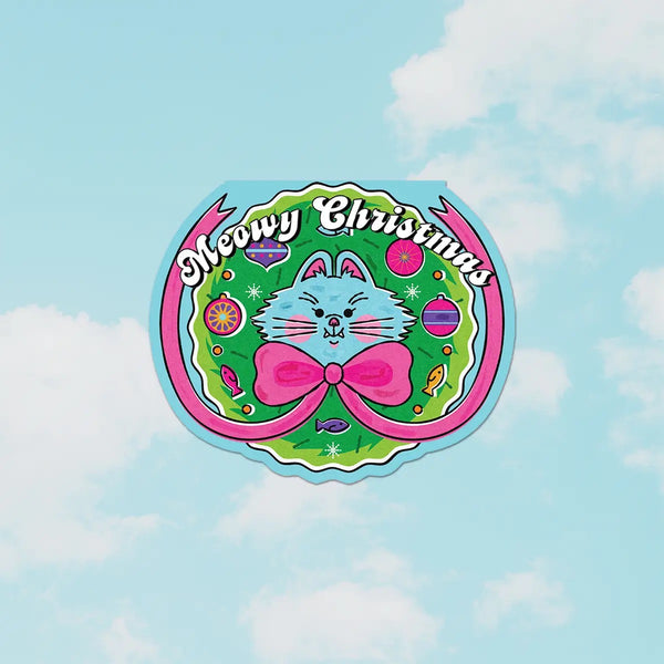 Meowy Christmas Wreath Greeting Card