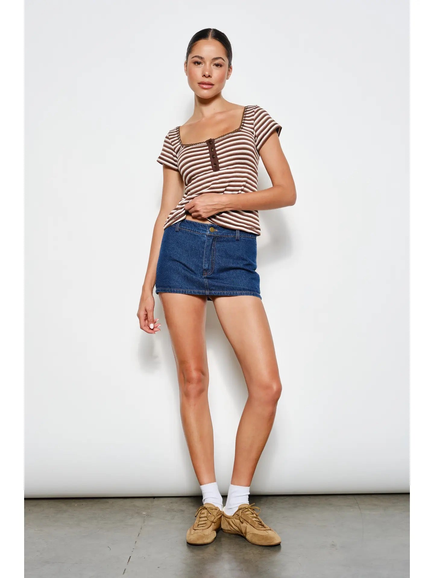 Juno Babydoll Henley Top