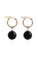 Boule Hoop Earrings Black Tourmaline