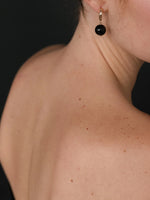Boule Hoop Earrings Black Tourmaline