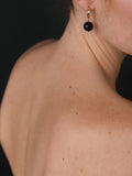 Boule Hoop Earrings Black Tourmaline