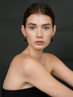 Boule Hoop Earrings Black Tourmaline