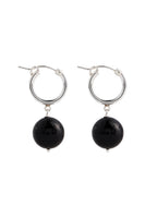 Boule Hoop Earrings Black Tourmaline