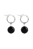 Boule Hoop Earrings Black Tourmaline