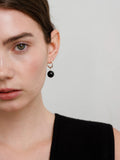 Boule Hoop Earrings Black Tourmaline