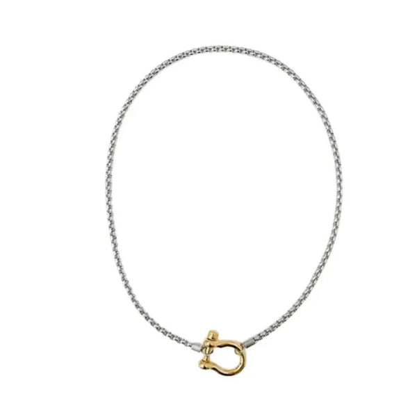 Carabiner Horse Bit Wheat Chain Necklace