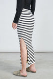 Striped Slit Skirt
