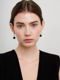 Boule Hoop Earrings Black Tourmaline
