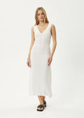 Focus Seersucker Maxi Dress - White