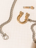 Carabiner Horse Bit Wheat Chain Necklace
