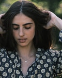 Spanish Tile Boho Puff Sleeve Dress