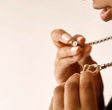 Carabiner Horse Bit Wheat Chain Necklace