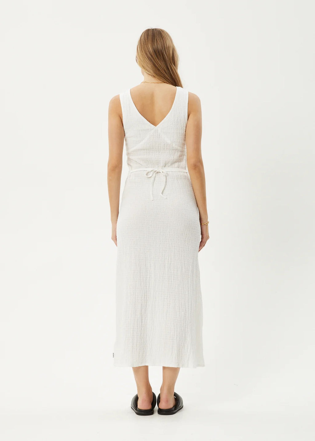 Focus Seersucker Maxi Dress - White