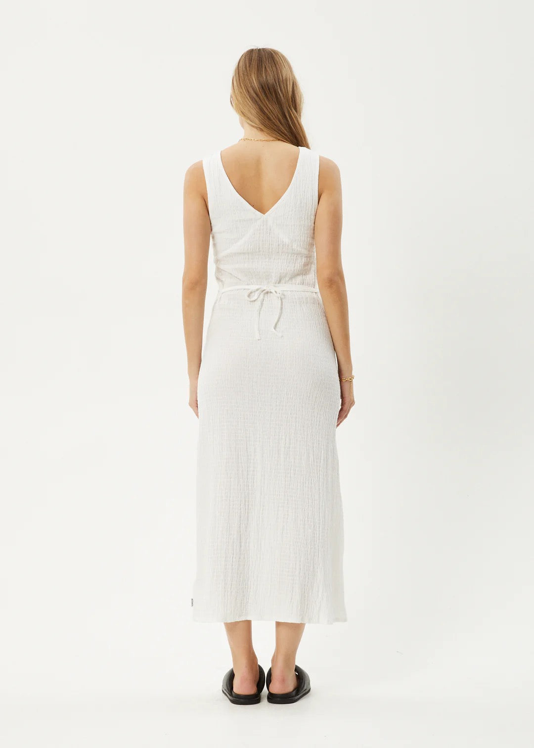 Focus Seersucker Maxi Dress - White