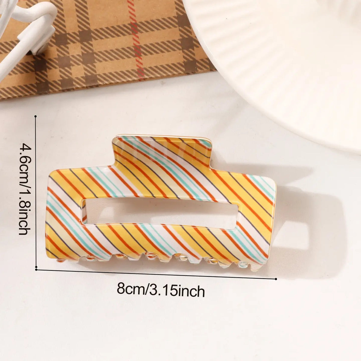 Retro Striped Hair Claw