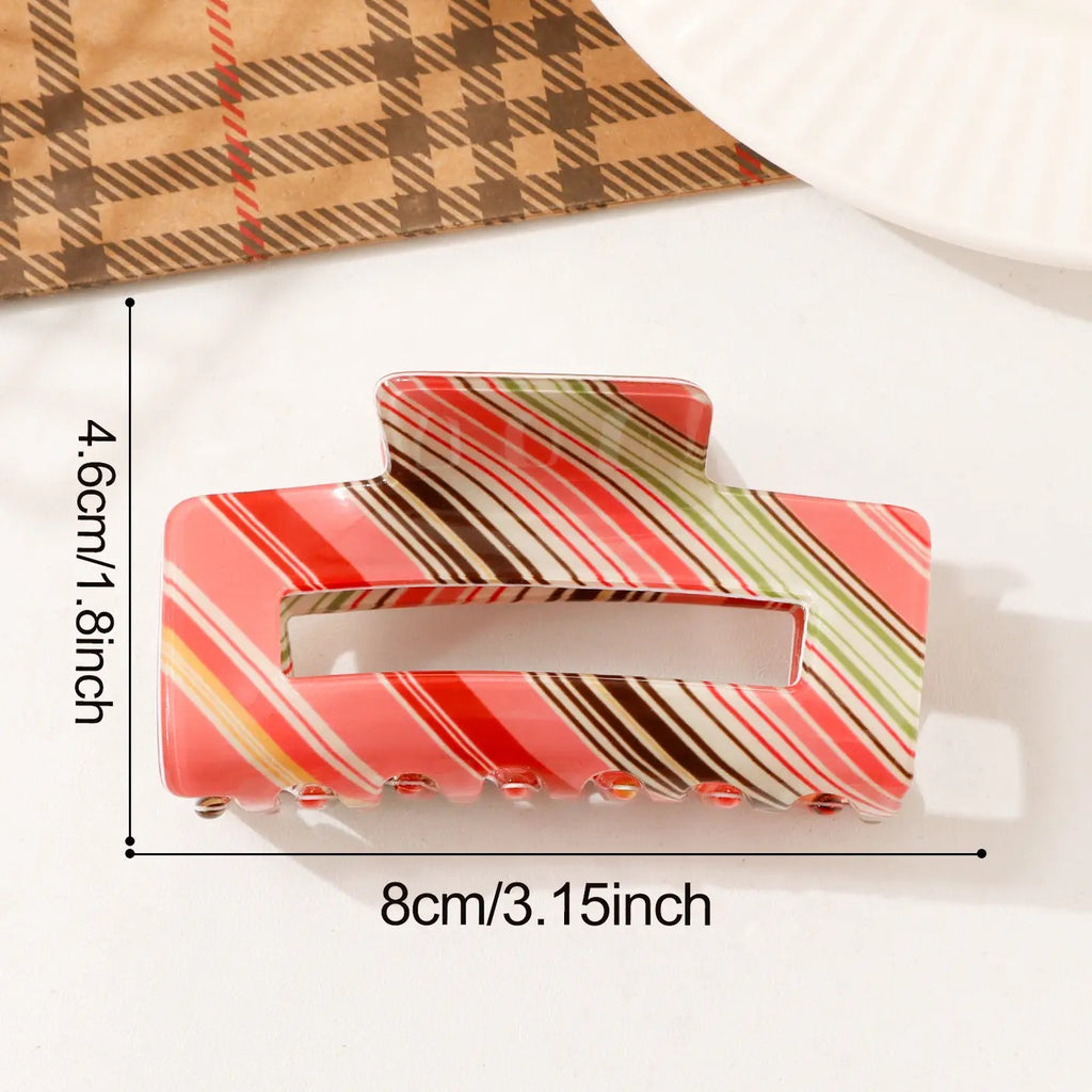 Retro Striped Hair Claw