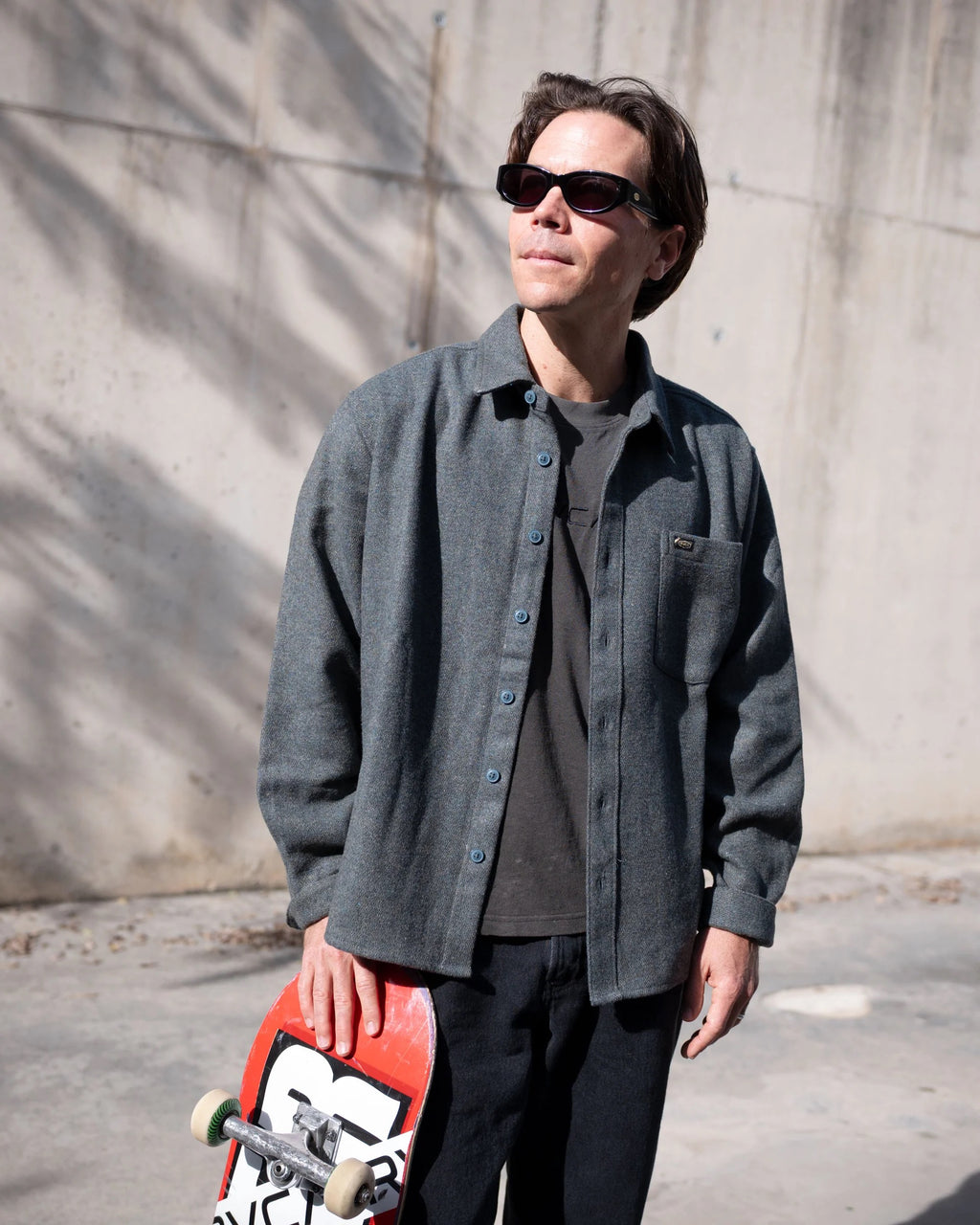 Dayshift Solid Flannel - Duck Blue