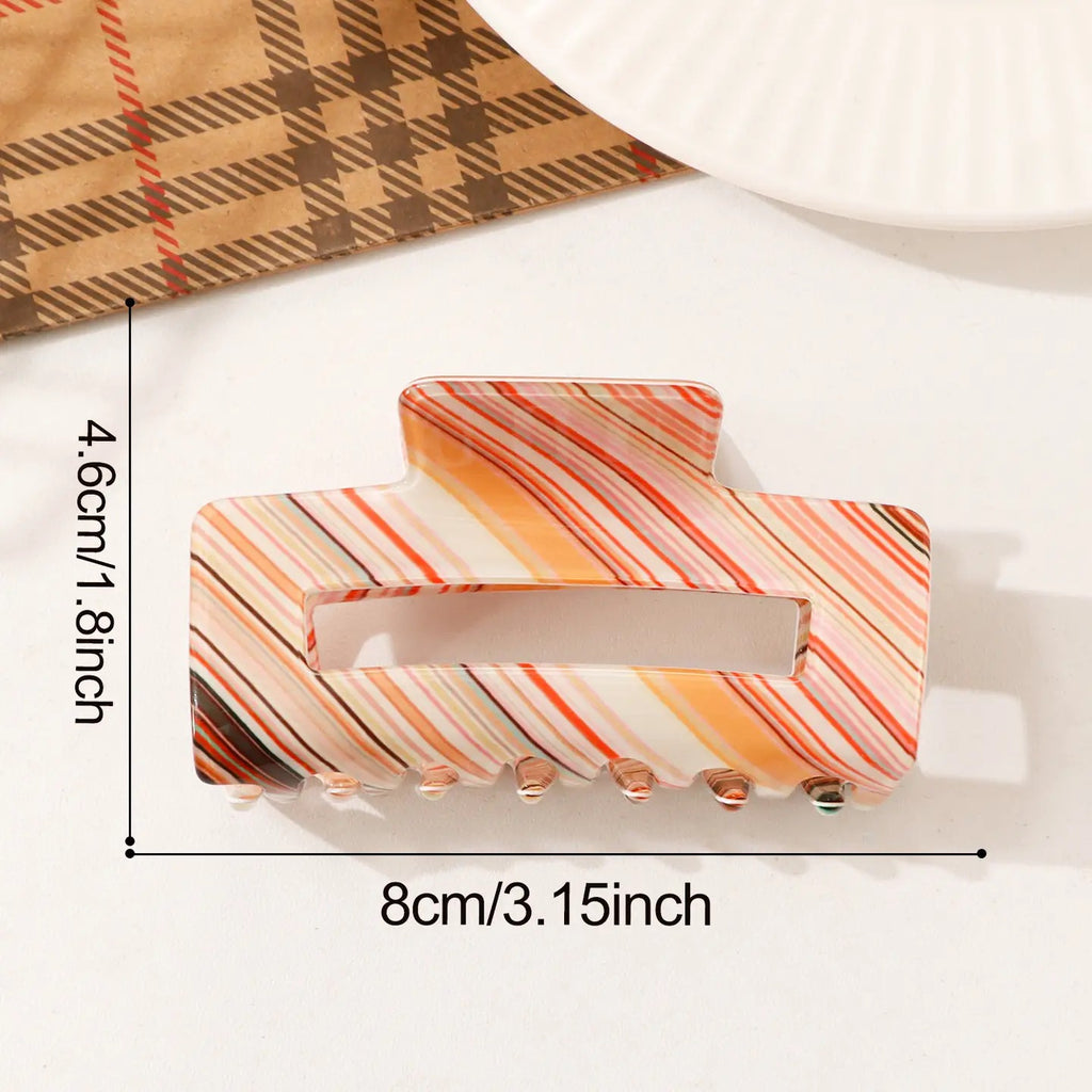 Retro Striped Hair Claw