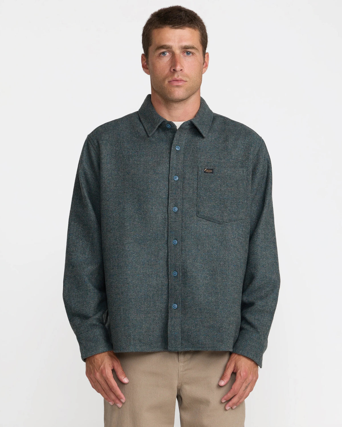 Dayshift Solid Flannel - Duck Blue