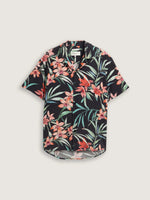 Relaxed Printed Shirt - Black Big Flower