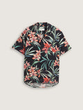 Relaxed Printed Shirt - Black Big Flower