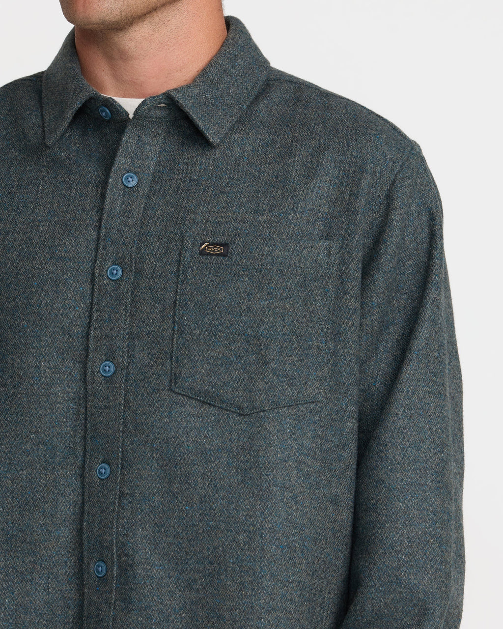 Dayshift Solid Flannel - Duck Blue