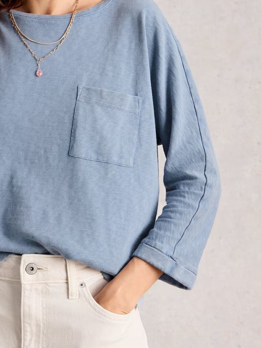 Demi Dolman Top - Mid Blue
