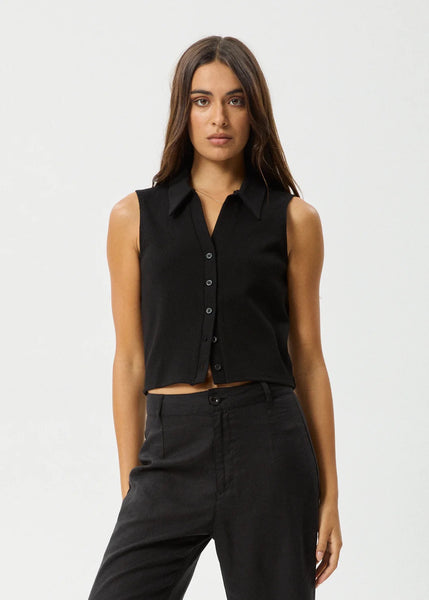 Eliza Organic Rib Sleeveless Shirt