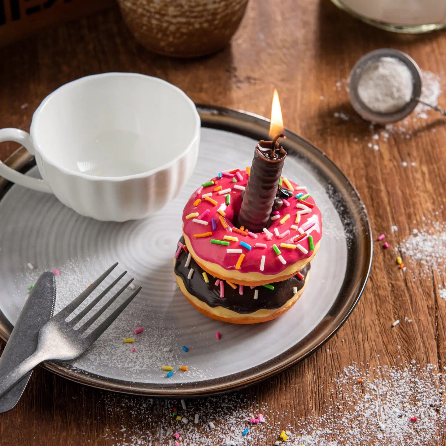 Doughnut Cup Candle