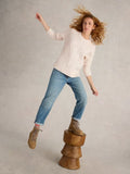 Patchwork Cable Jumper - Light Natural